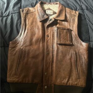 Brown Leather Men's Vest